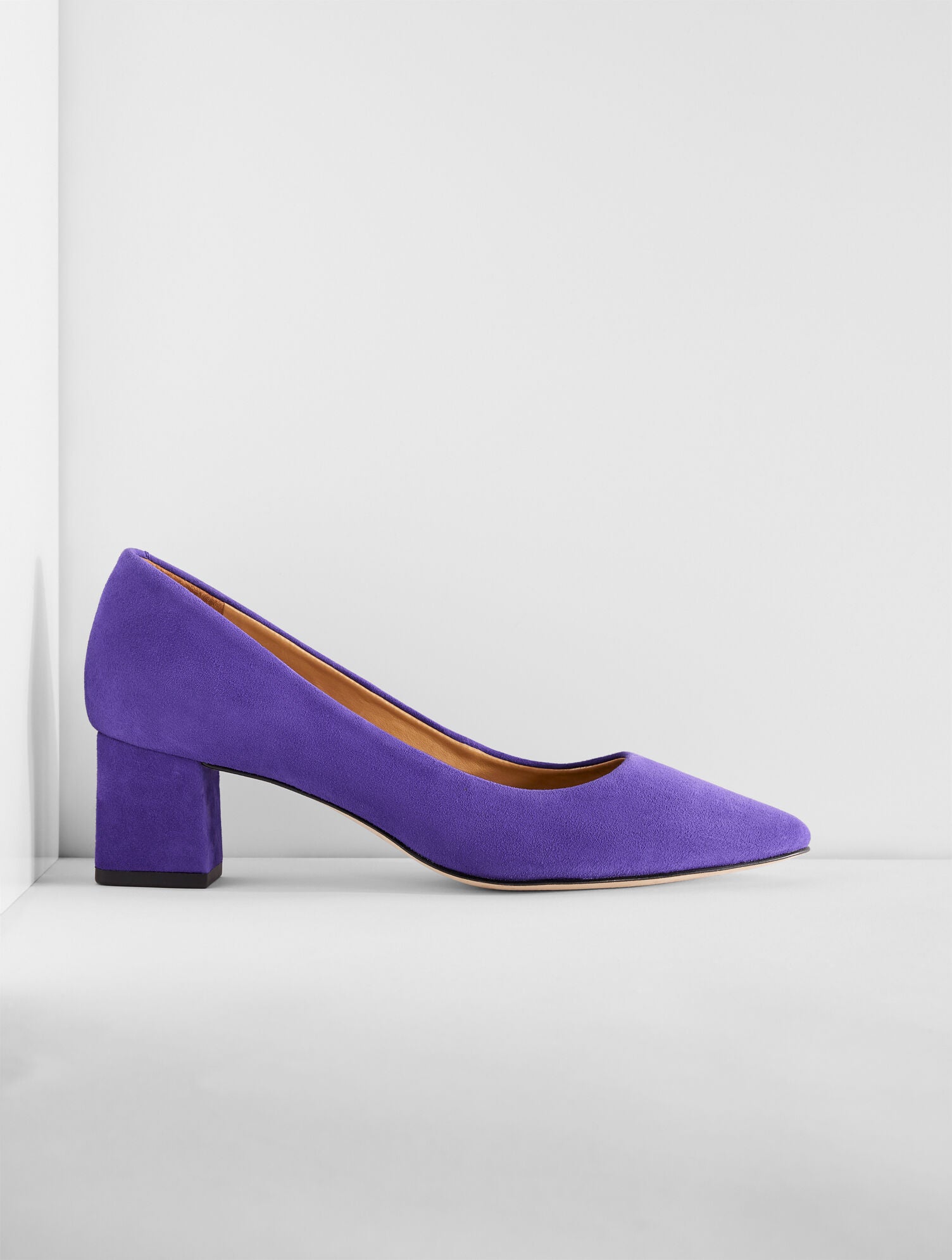 BRILLIANT PURPLE KAYLA SUEDE BLOCK HEEL PUMPS | Talbots US