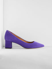 BRILLIANT PURPLE KAYLA SUEDE BLOCK HEEL PUMPS | Talbots US