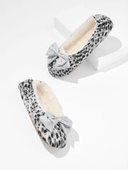 LIGHT GREY MULTI LENA BOW SLIPPERS - SWIRLY ANIMAL | Talbots US