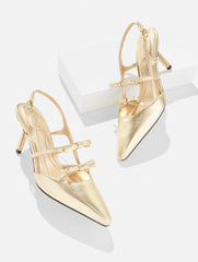 GOLD LIBBY SLINGBACK NAPPA PUMPS - METALLIC | Talbots discount