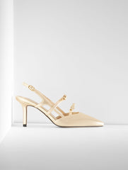 GOLD LIBBY SLINGBACK NAPPA PUMPS - METALLIC | Talbots discount