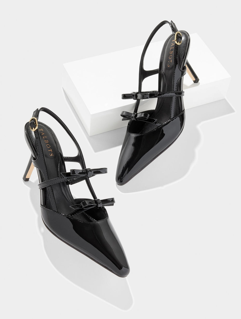 BLACK LIBBY SLINGBACK PATENT LEATHER PUMPS | Talbots sale