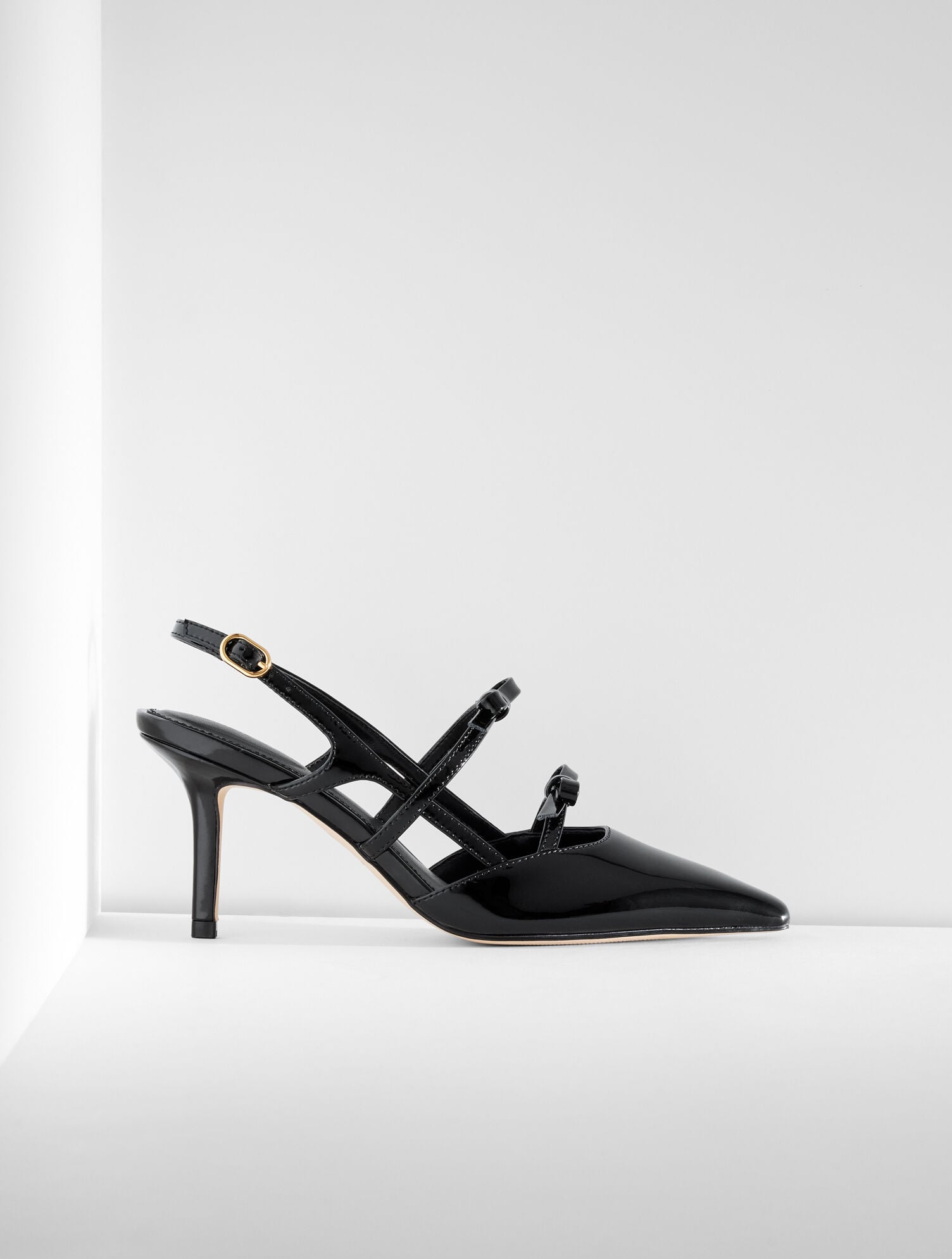 BLACK LIBBY SLINGBACK PATENT LEATHER PUMPS | Talbots sale