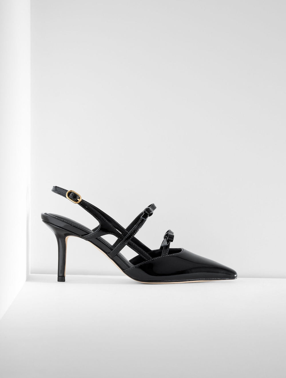 BLACK LIBBY SLINGBACK PATENT LEATHER PUMPS | Talbots sale
