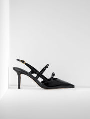 BLACK LIBBY SLINGBACK PATENT LEATHER PUMPS | Talbots sale
