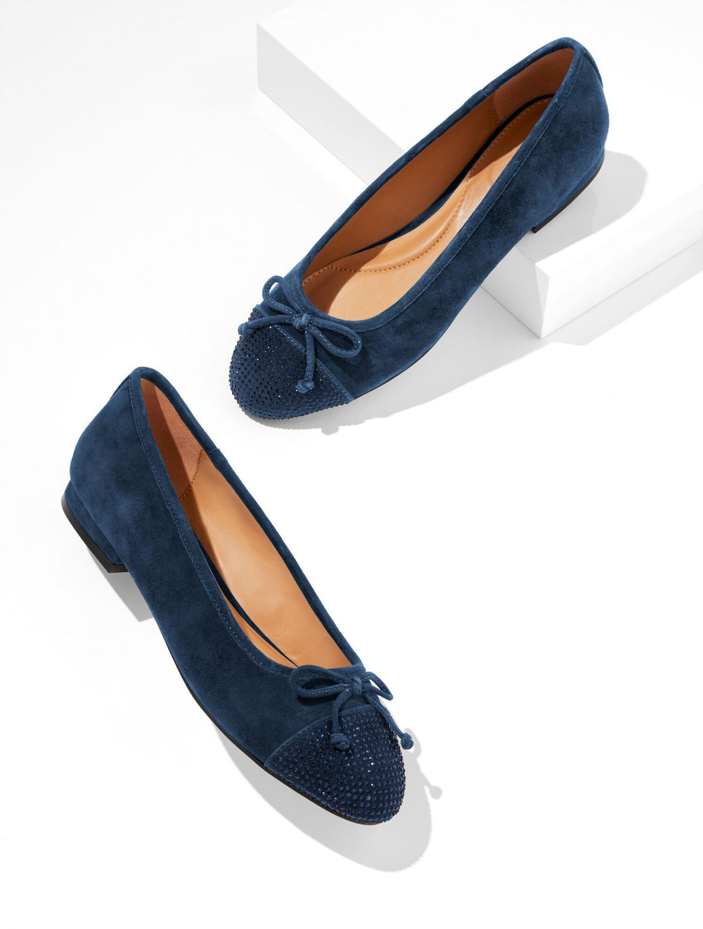 INDIGO MADISON RHINESTONE SUEDE BALLET FLATS | Talbots on sale