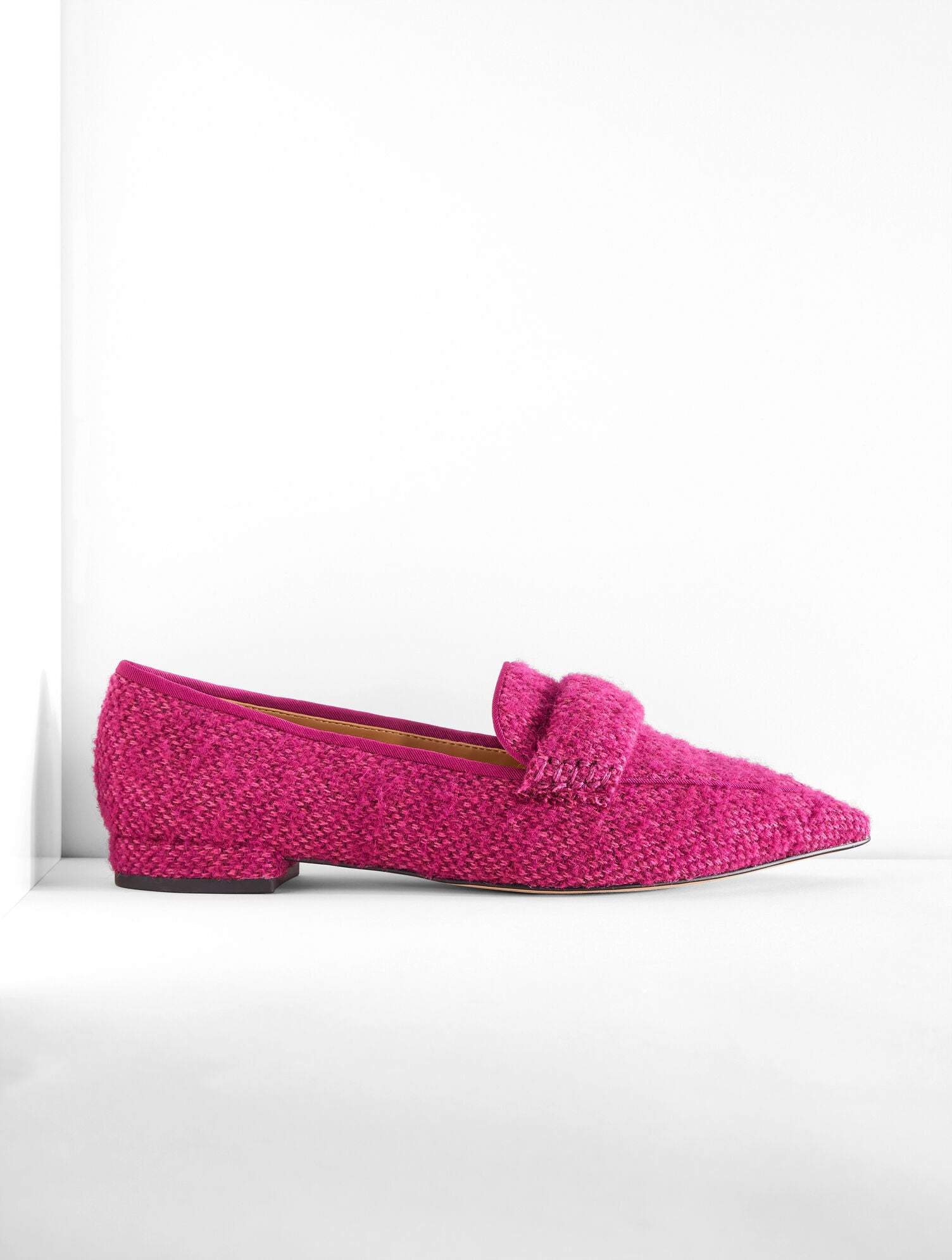 MAGENTA SCARLET TWEED POINTED TOE LOAFERS | Talbots on sale