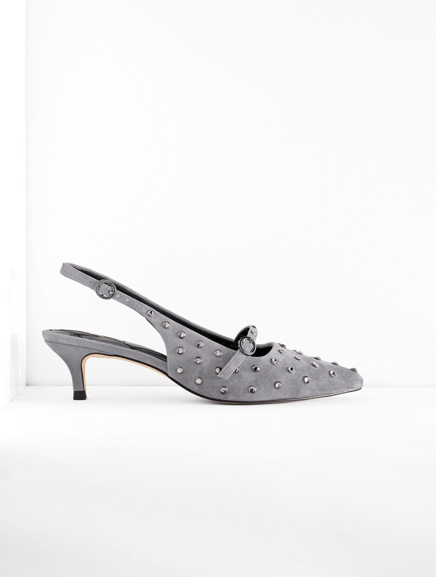 KENDALL GREY SYLVIE STUDDED SLINGBACK SUEDE PUMPS | Talbots for sale