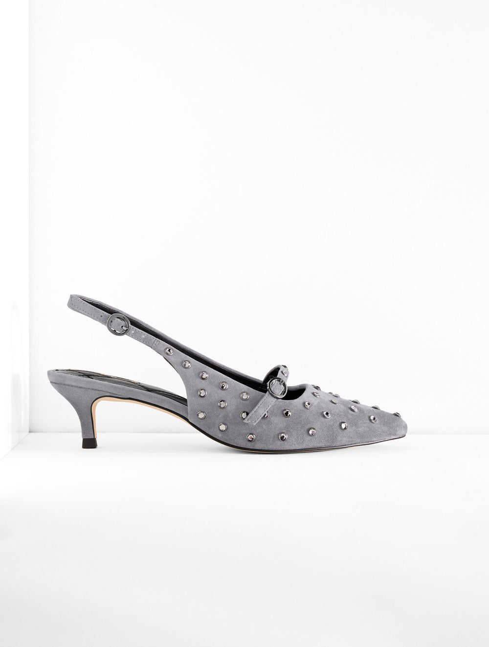 KENDALL GREY SYLVIE STUDDED SLINGBACK SUEDE PUMPS | Talbots for sale