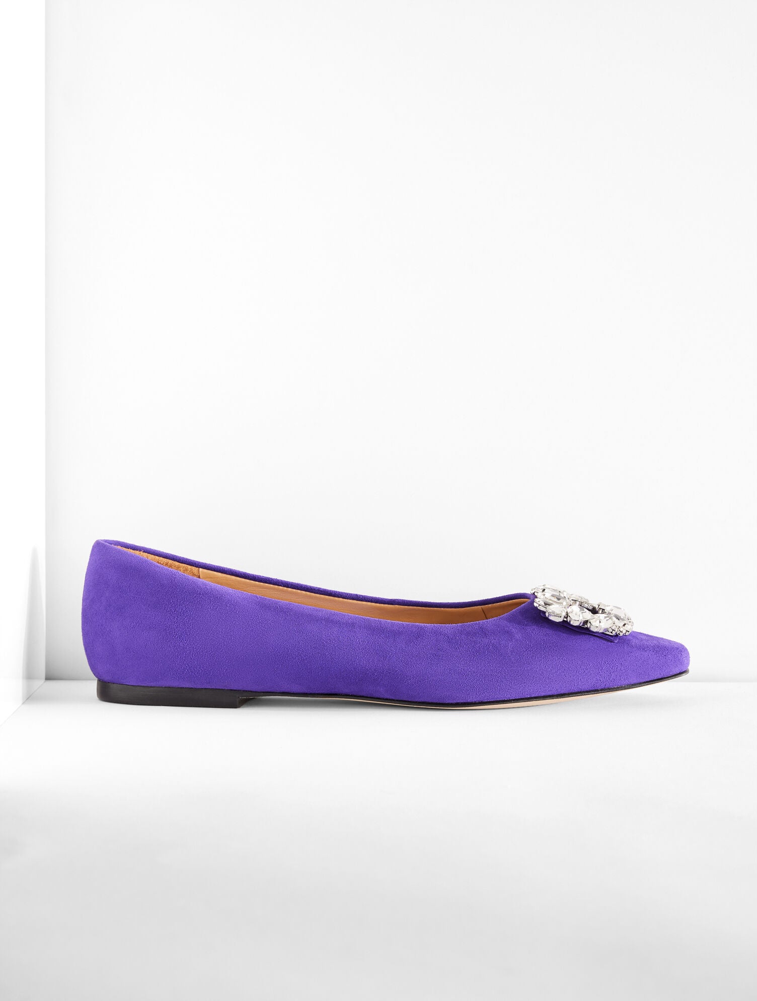 BRILLIANT PURPLE|BLACK WHITLEY CRYSTAL SUEDE FLAT | Talbots for sale