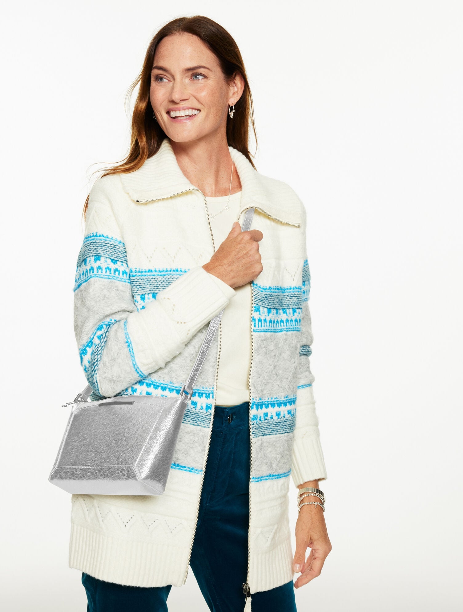 SILVER DARCY METALLIC PEBBLE LEATHER CROSSBODY BAG - METALLIC | Talbots near me