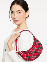RED POP MULTI CIDER PLAID CRESCENT BAG | Talbots online