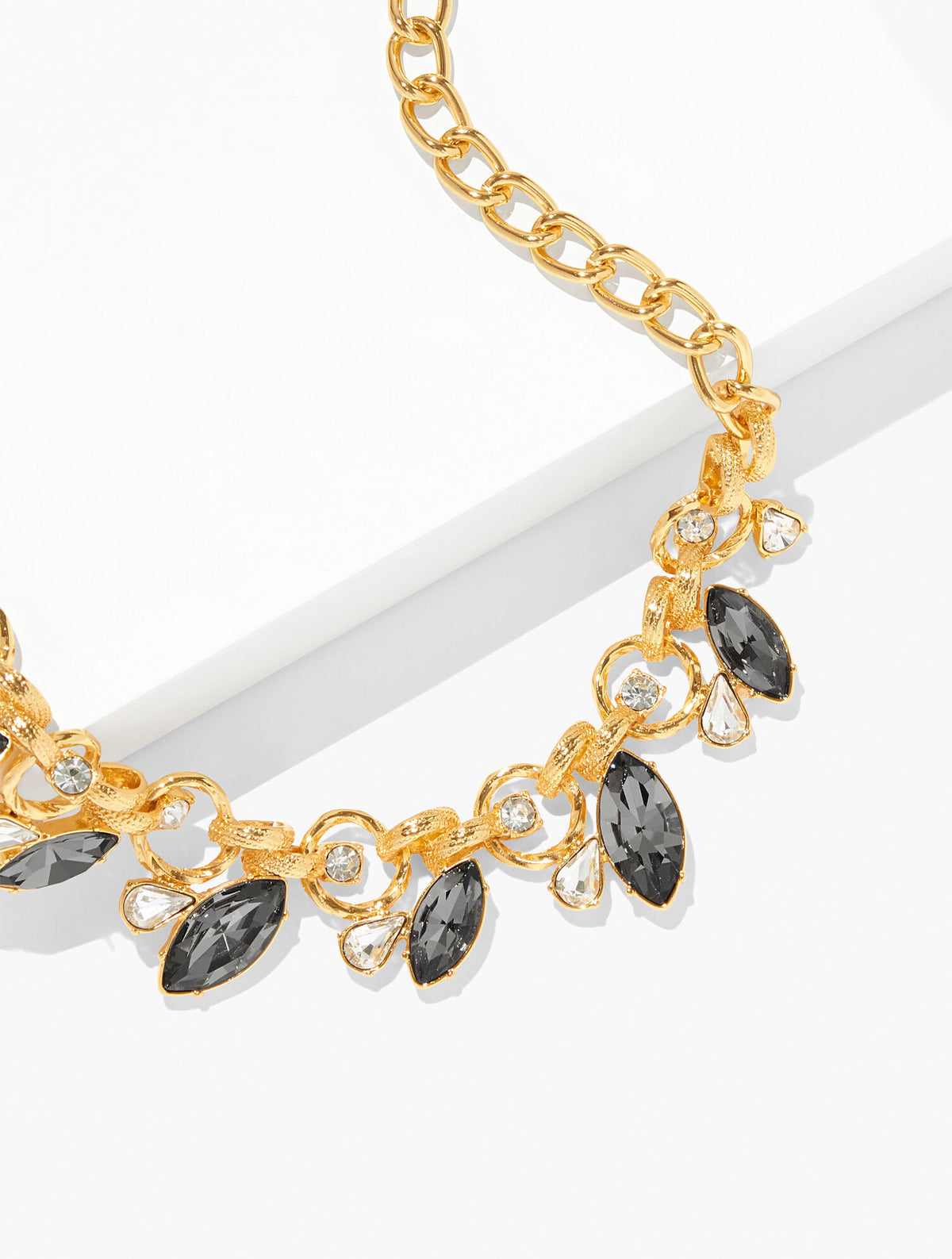 CRYSTAL GREY CHAIN & STONE STATEMENT NECKLACE | Talbots online