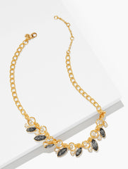 CRYSTAL GREY CHAIN & STONE STATEMENT NECKLACE | Talbots online
