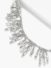 CLEAR CRYSTAL/SILVER BAGUETTE TRIM NECKLACE | Talbots near me