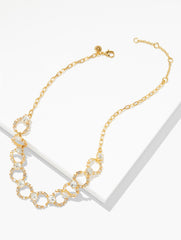CLEAR CRYSTAL/GOLD INTERLOCKING BAGUETTE NECKLACE | Talbots near me