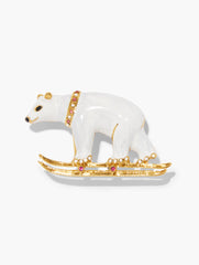 IVORY MULTI/GOLD POLAR BEAR BROOCH | Talbots sale