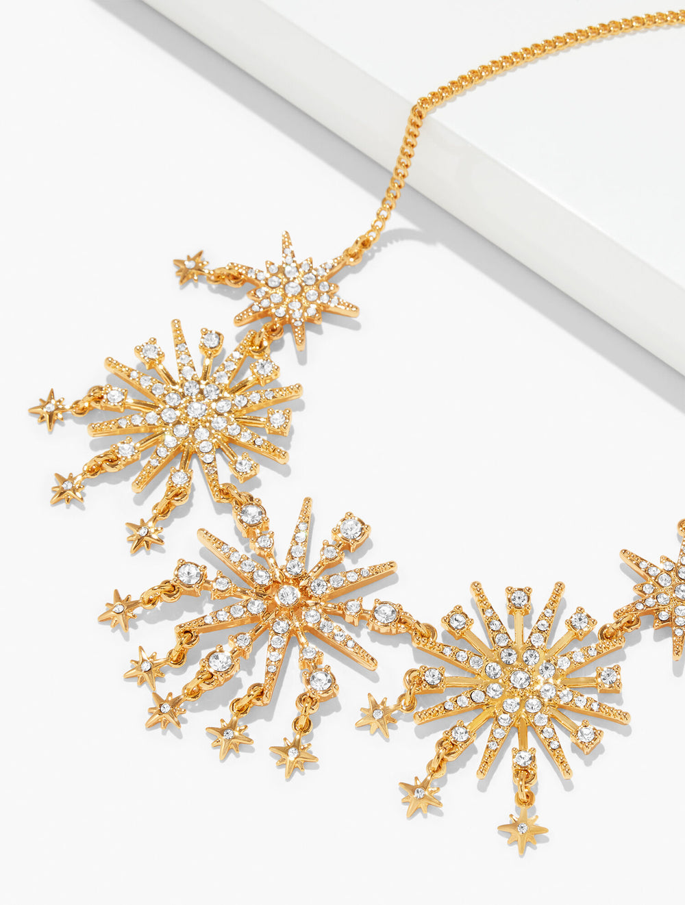 CRYSTAL CLEAR/GOLD STARBURST NECKLACE | Talbots US