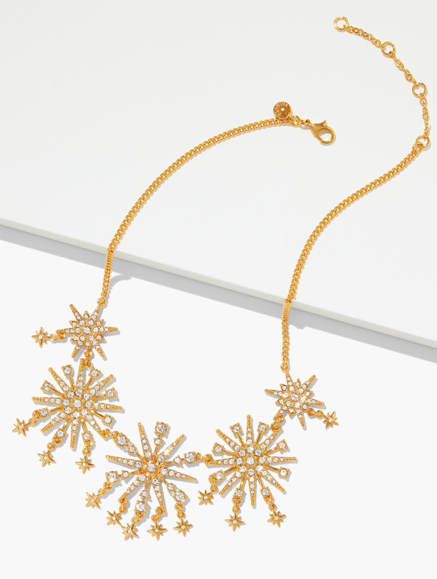 CRYSTAL CLEAR/GOLD STARBURST NECKLACE | Talbots US
