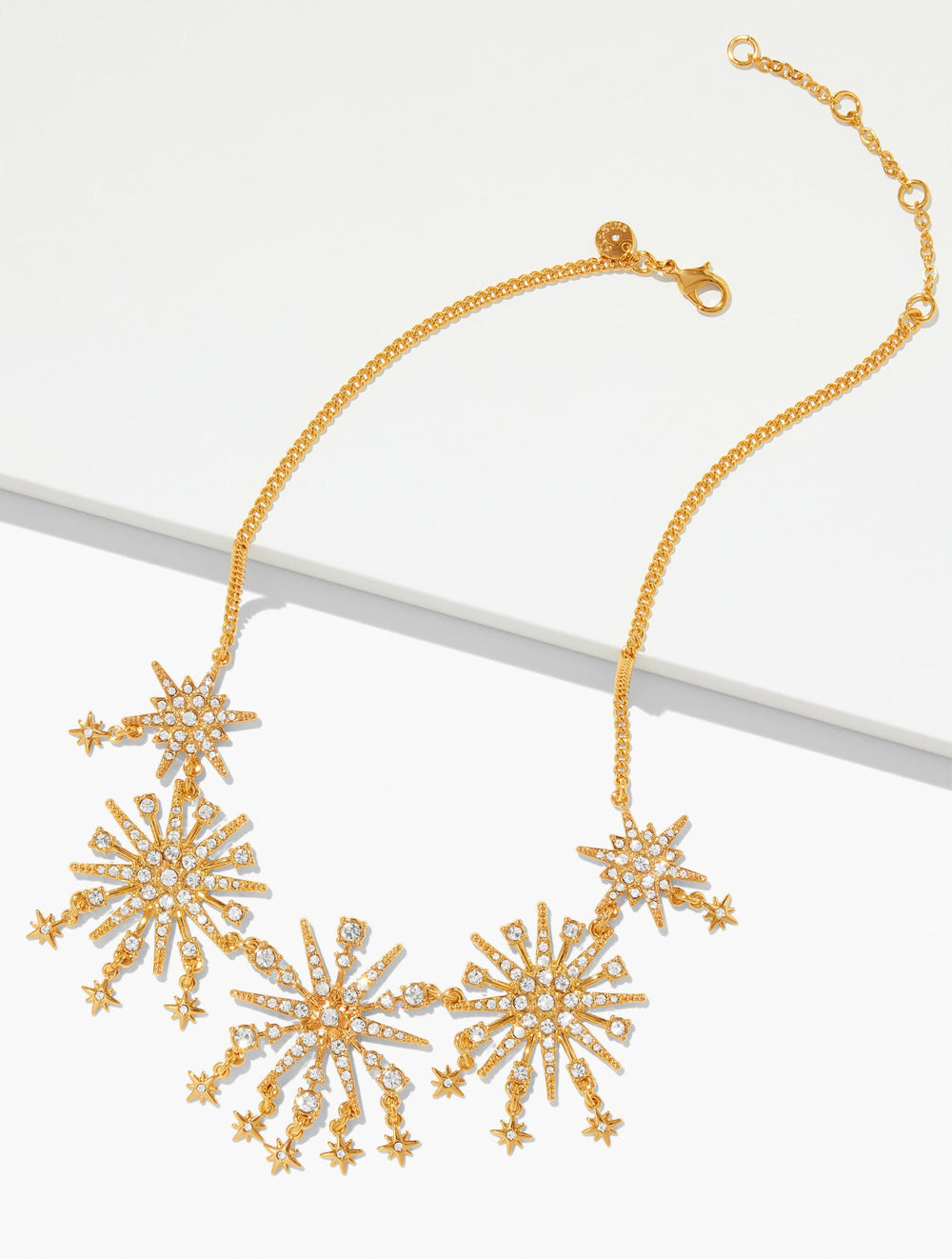 CRYSTAL CLEAR/GOLD STARBURST NECKLACE | Talbots US