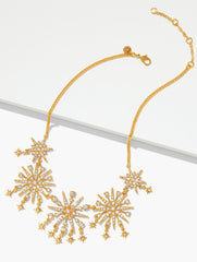 CRYSTAL CLEAR/GOLD STARBURST NECKLACE | Talbots US