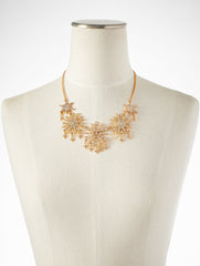 CRYSTAL CLEAR/GOLD STARBURST NECKLACE | Talbots US