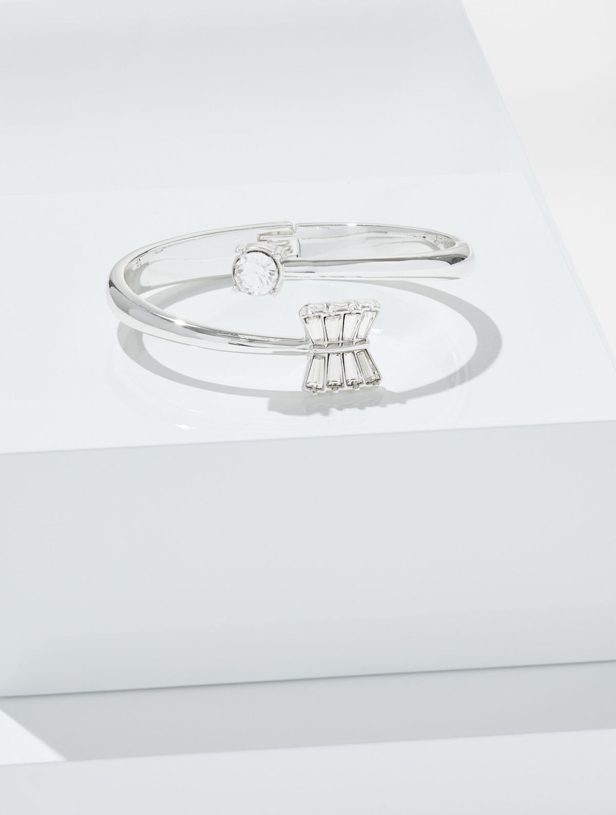 CRYSTAL/SHINY SILVER EMBELLISHED HINGE BRACELET | Talbots outlet