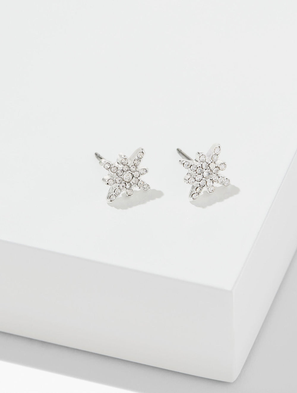 CLEAR CRYSTAL/SILVER DELICATE STARBURST STUD EARRINGS | Talbots on sale