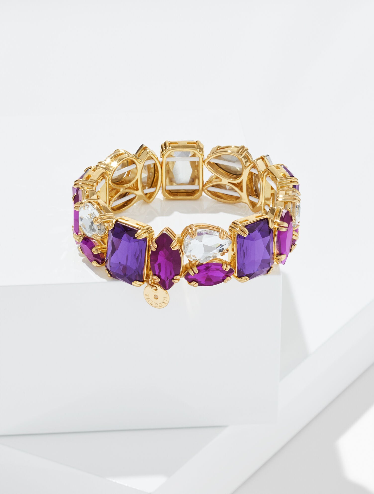 VIOLET BOUQUET/GOLD CRYSTAL ENSEMBLE STRETCH BRACELET | Talbots discount
