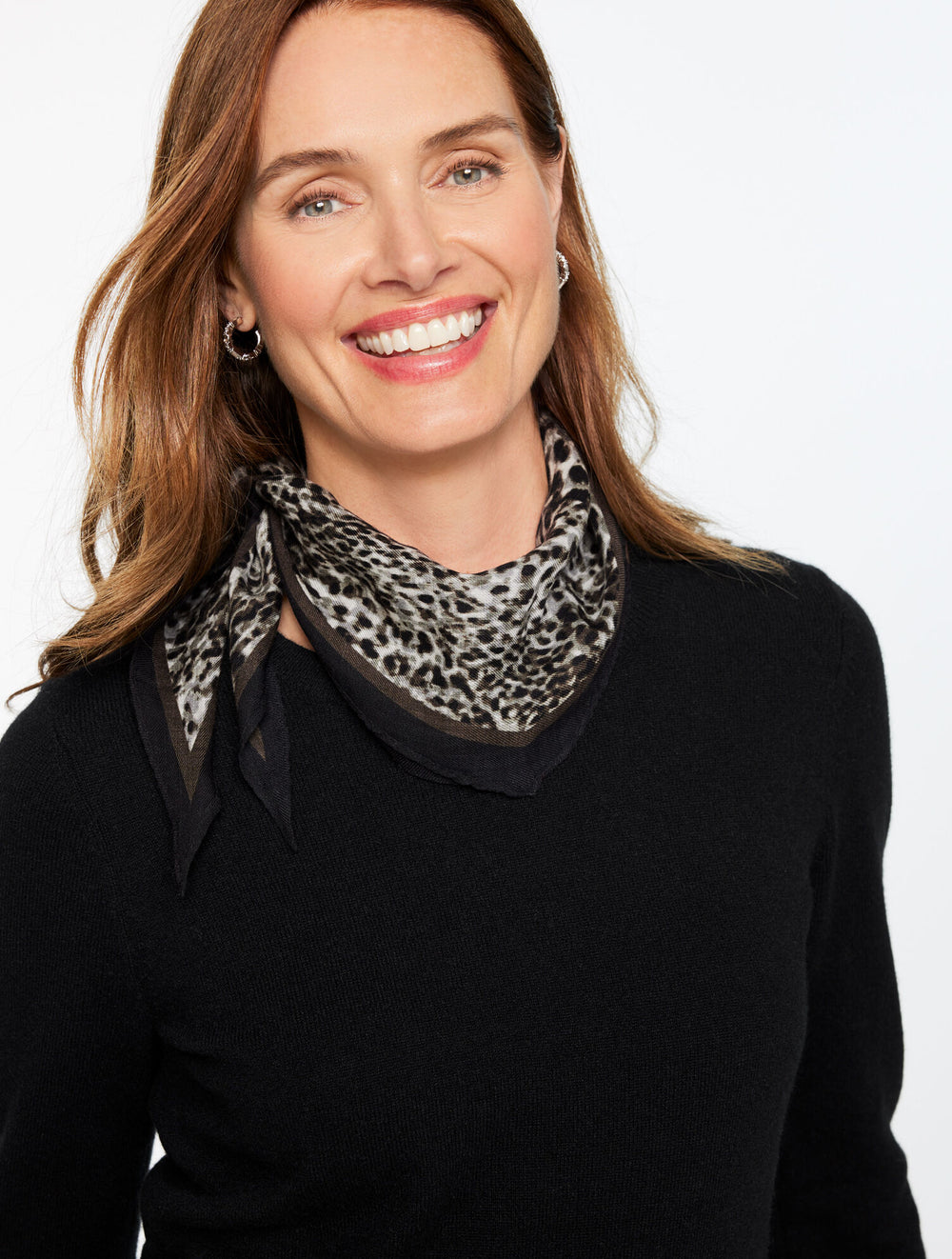 DARK GREY MULTI SWIRLY ANIMAL DIAMOND SCARF | Talbots online