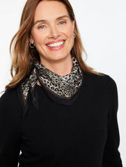 DARK GREY MULTI SWIRLY ANIMAL DIAMOND SCARF | Talbots online