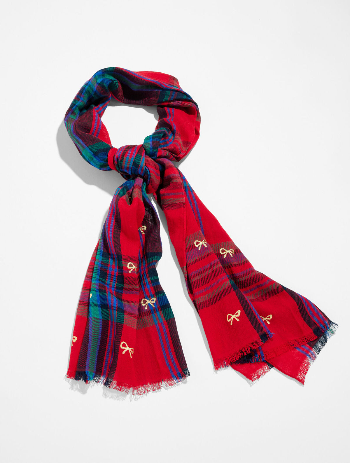 RED POP MULTI WISHFUL PLAID OBLONG SCARF | Talbots online