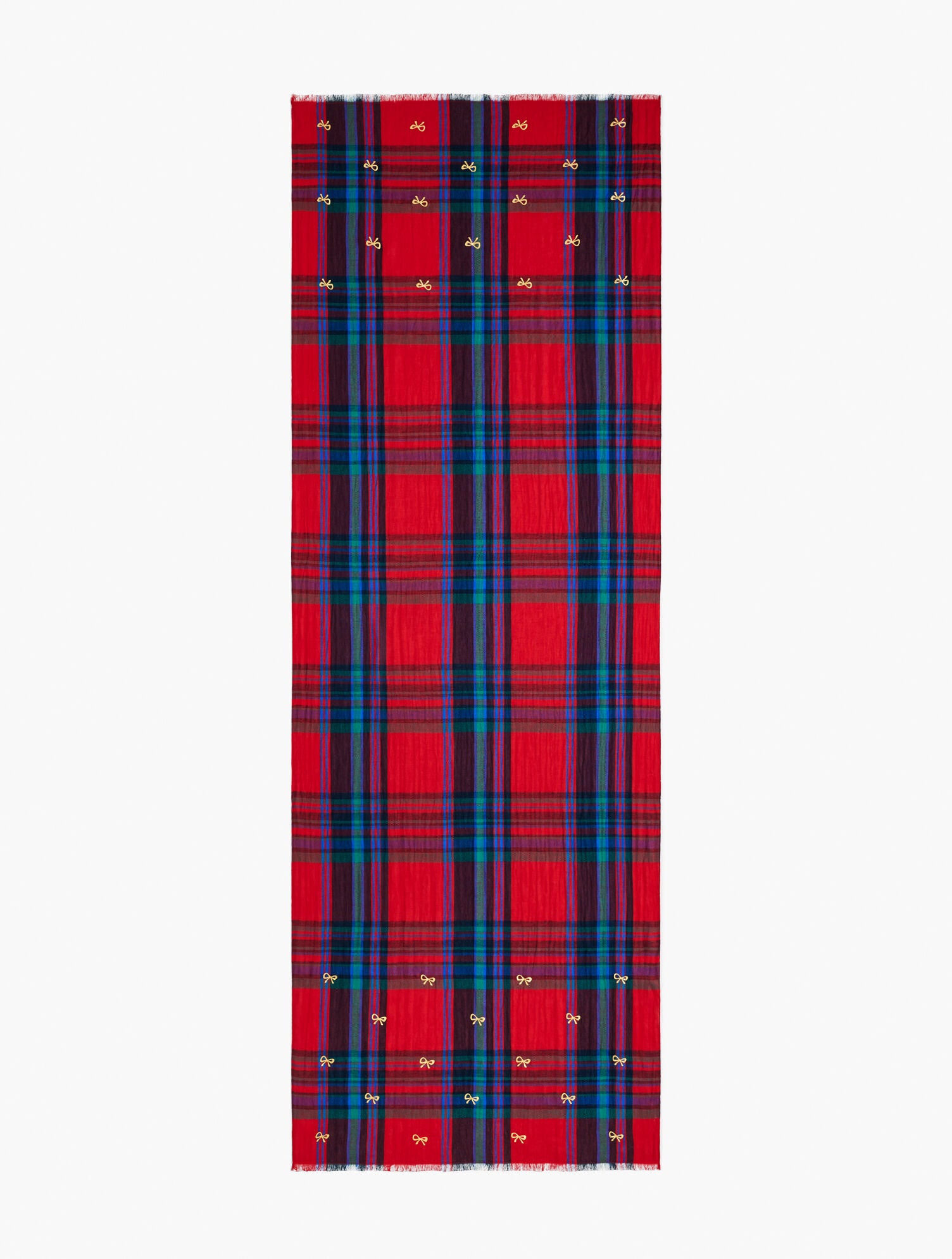 RED POP MULTI WISHFUL PLAID OBLONG SCARF | Talbots online