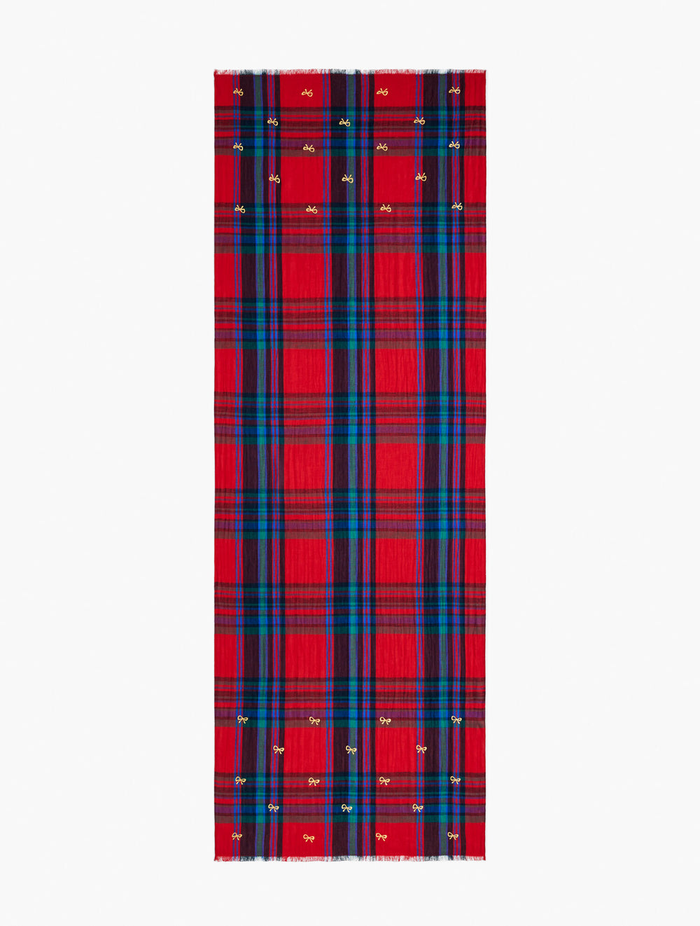 RED POP MULTI WISHFUL PLAID OBLONG SCARF | Talbots online