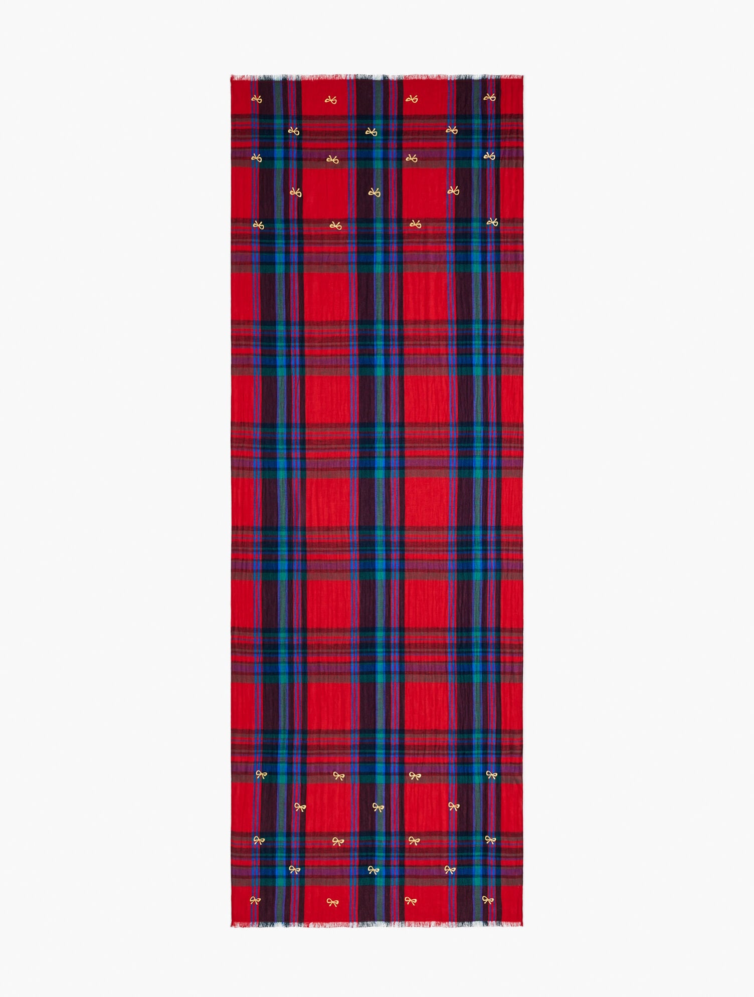 RED POP MULTI WISHFUL PLAID OBLONG SCARF | Talbots sale