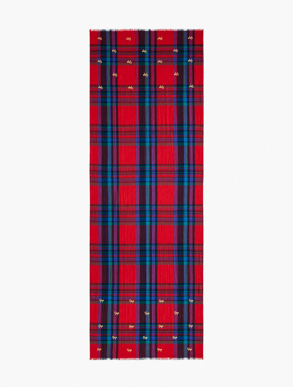 RED POP MULTI WISHFUL PLAID OBLONG SCARF | Talbots sale