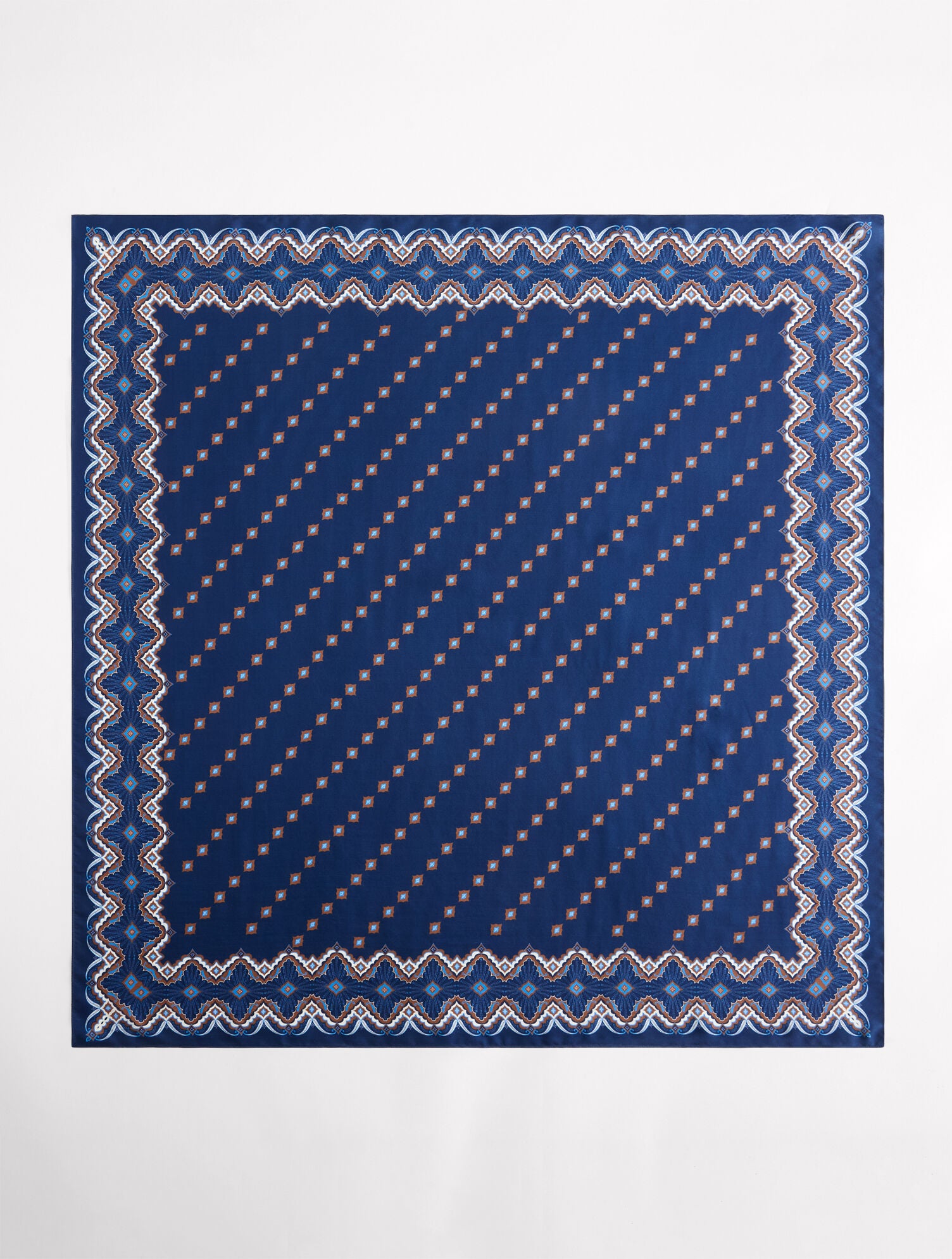 INDIA INK MULTI MEDALLION SILK SQUARE SCARF | Talbots sale