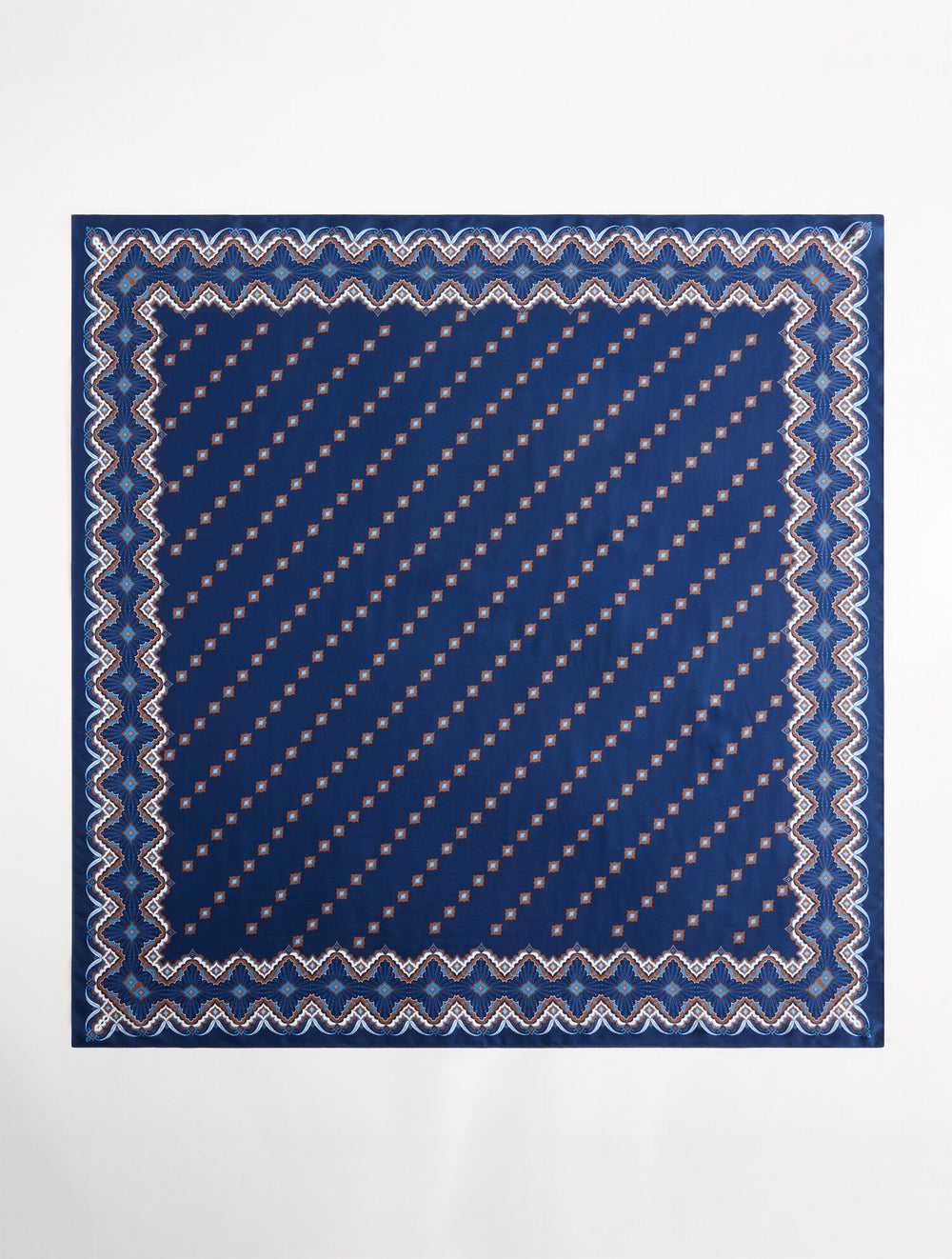 INDIA INK MULTI MEDALLION SILK SQUARE SCARF | Talbots sale