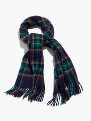 INDIGO MULTI CASHMERE WATERWEAVE SCARF - MIDNIGHT PLAID | Talbots on sale