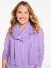 ENCHANTED BLUE MULTI|WINTER PLUM HEATHER TWEED TWEED KNIT SCARF | Talbots for sale