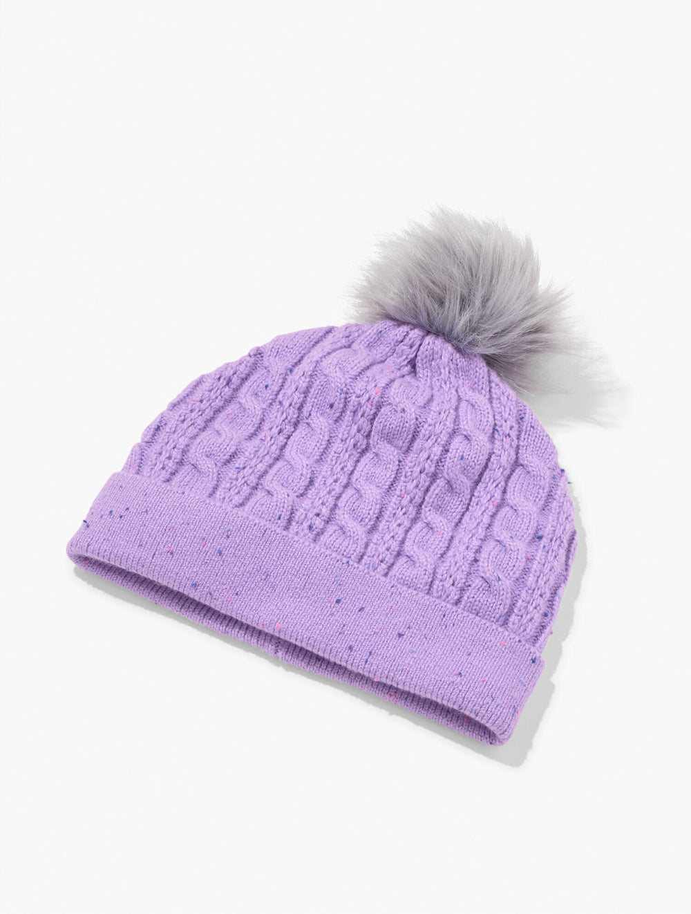 WINTER PLUM HEATHER TWEED TWEED KNIT BEANIE | Talbots US