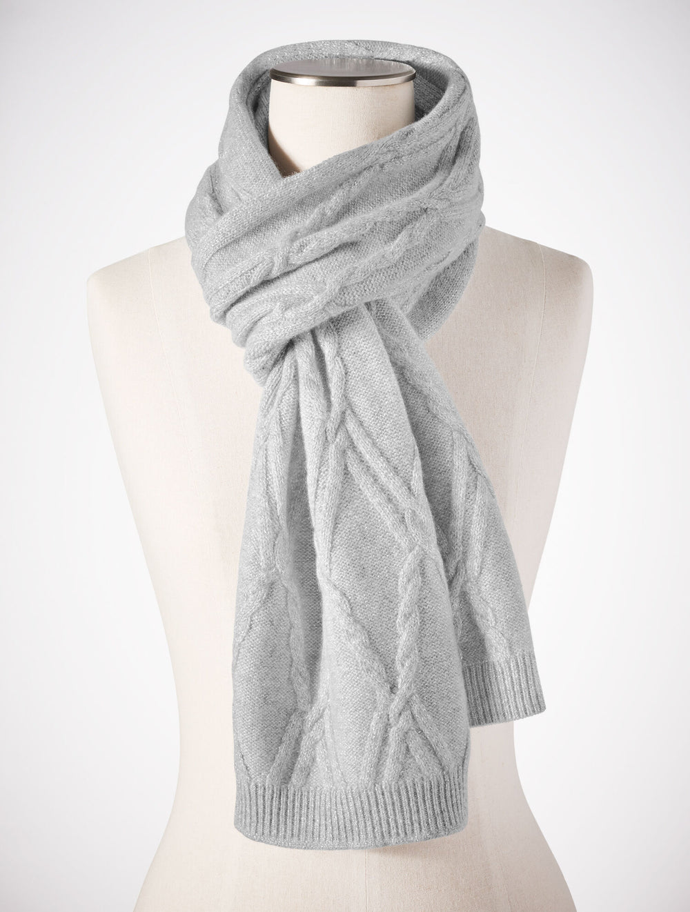 GREY SKY HEATHER/SILVER METALLIC CASHMERE SCARF | Talbots near me