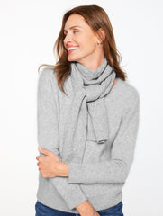 GREY SKY HEATHER/SILVER METALLIC CASHMERE SCARF | Talbots near me