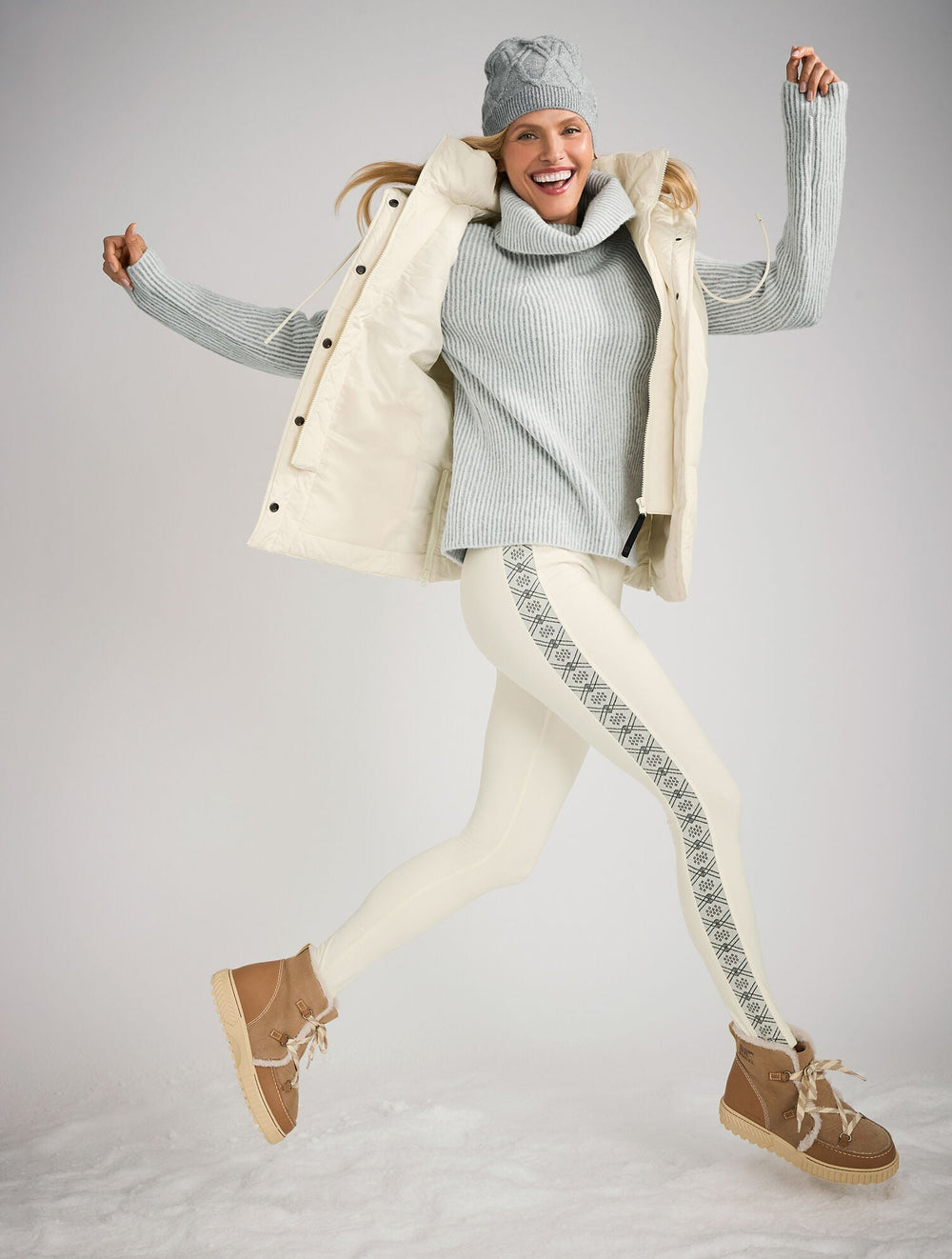 GREY SKY HEATHER/SILVER METALLIC CASHMERE BEANIE | Talbots online