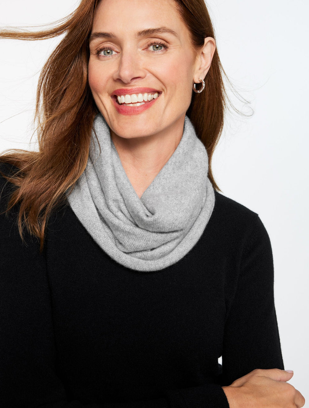 GREY SILVER W/LUREX METALLIC CASHMERE SNOOD | Talbots US