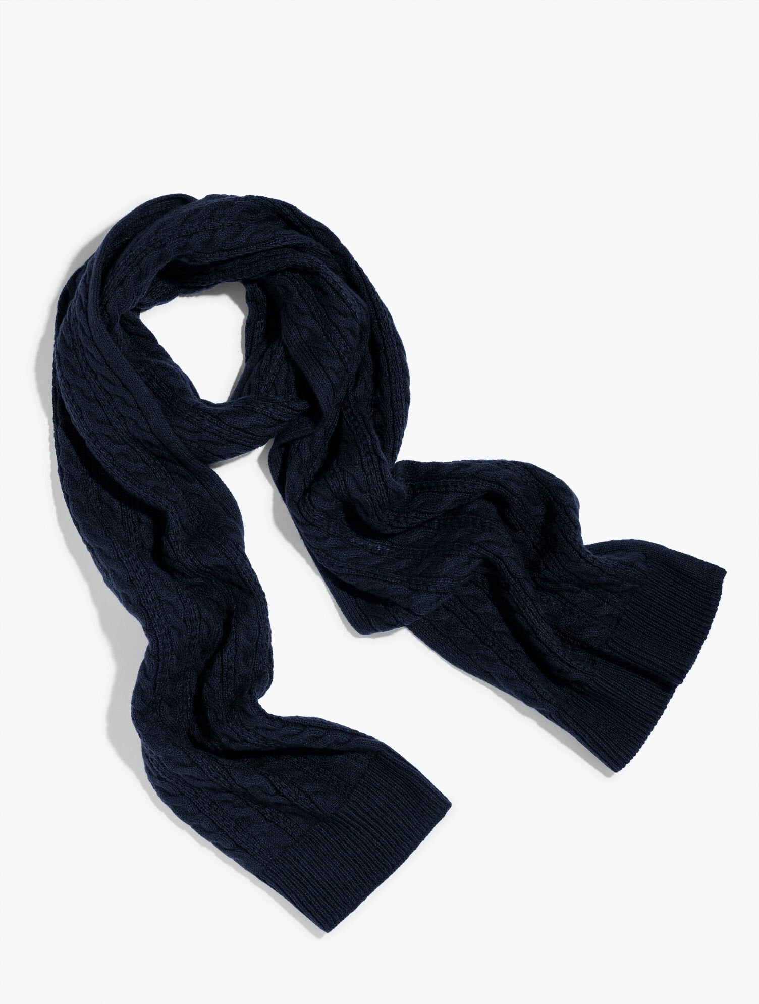 BLACK|INDIGO BLUE|RED POP SOFT CABLE KNIT SCARF | Talbots for sale
