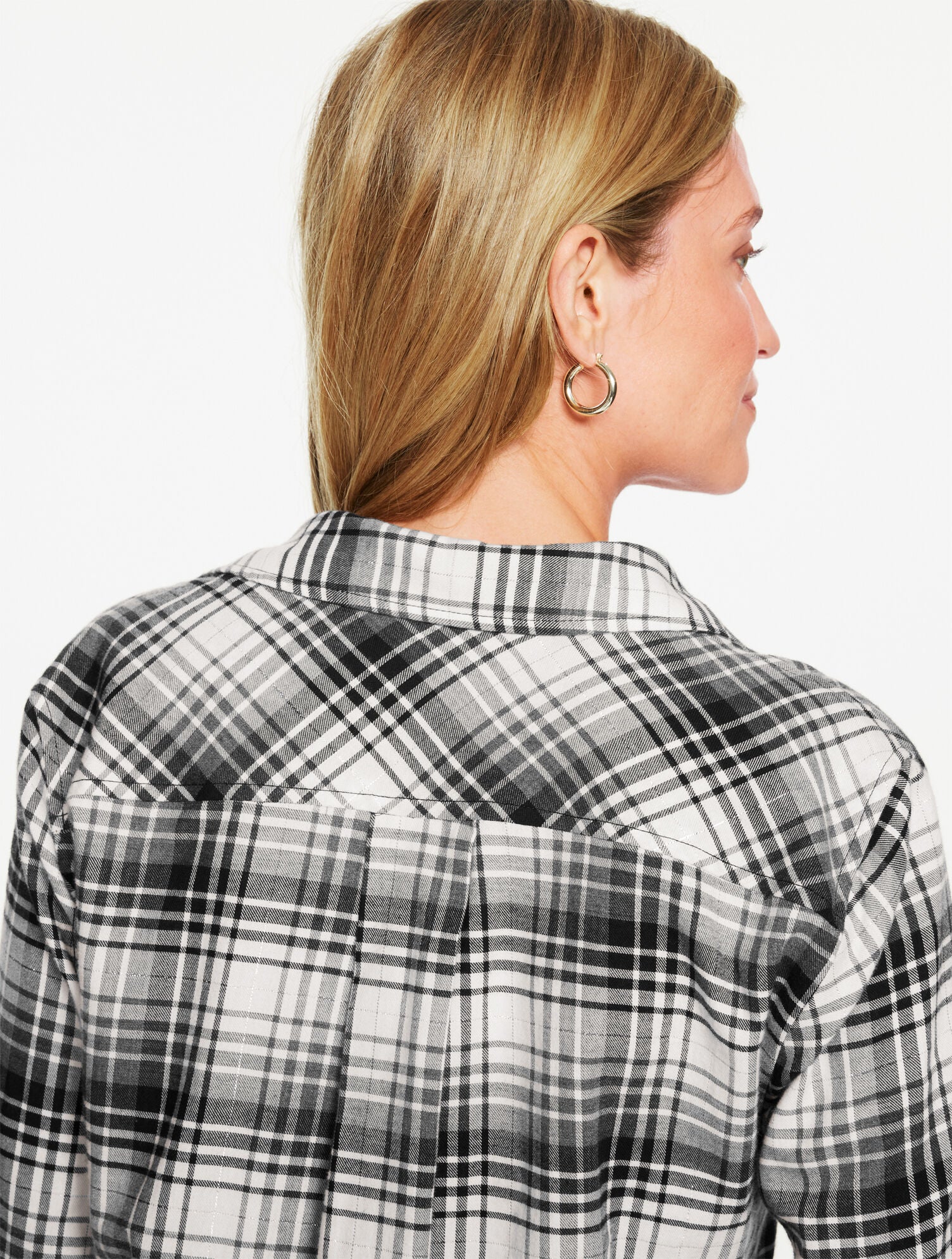 SHADOW HEATHER MULTI METALLIC FLANNEL MODERN CLASSIC SHIRT - SERENE PLAID | Talbots near me