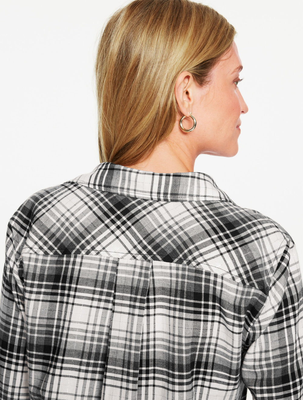 SHADOW HEATHER MULTI METALLIC FLANNEL MODERN CLASSIC SHIRT - SERENE PLAID | Talbots near me