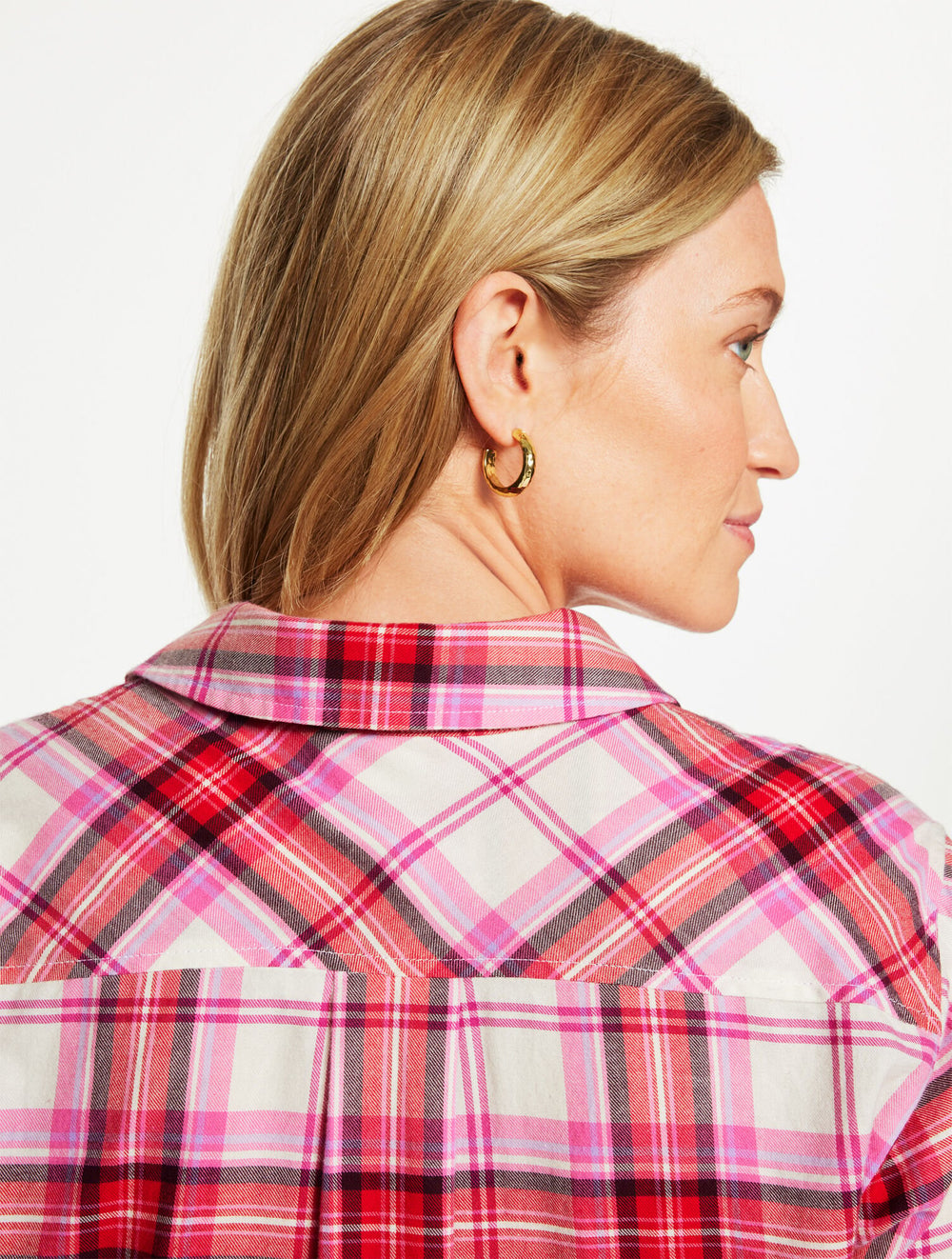STUNNING PINK MULTI FLANNEL MODERN CLASSIC SHIRT - YULETIDE PLAID | Talbots online