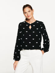 BLACK/WHITE SOFT TOP - DAINTY BOWS | Talbots US